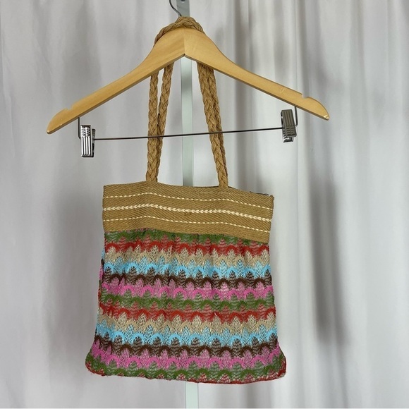 Wayan Natural Wear Linen Embroidered Boho Woven Tote HandBag Beach Hippie - Picture 2 of 12